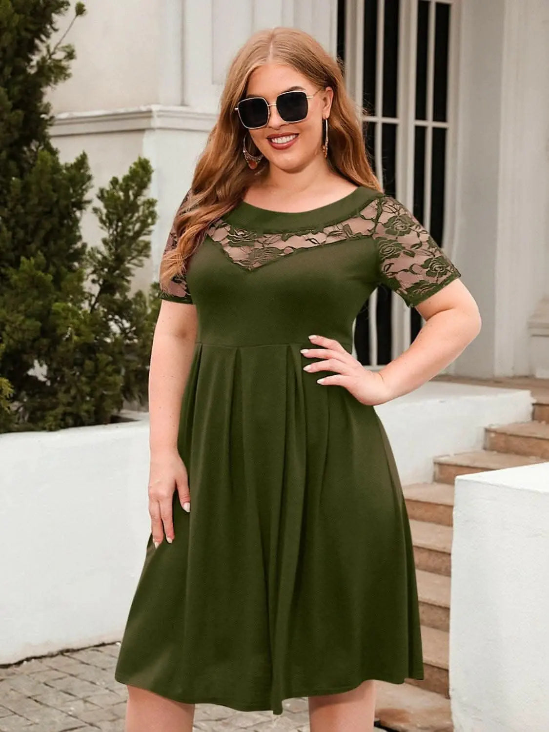 Elegant plus size lace dress - Love Salve